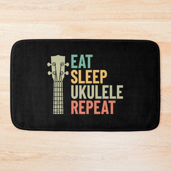 Item preview, Eat Sleep Ukulele Repeat Ukulele Headstock Retro Theme designed and sold by nightsworthy.