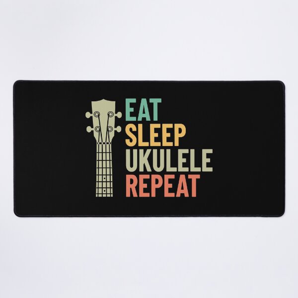 Item preview, Eat Sleep Ukulele Repeat Ukulele Headstock Retro Theme designed and sold by nightsworthy.