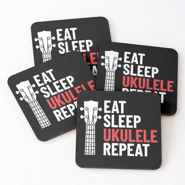 Item preview, Eat Sleep Ukulele Repeat Ukulele Headstock Dark Theme designed and sold by nightsworthy.