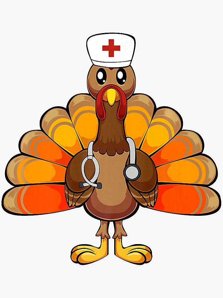 "Nurse Turkey Medical Doctor Thanksgiving Dinner Costume Fan" Sticker