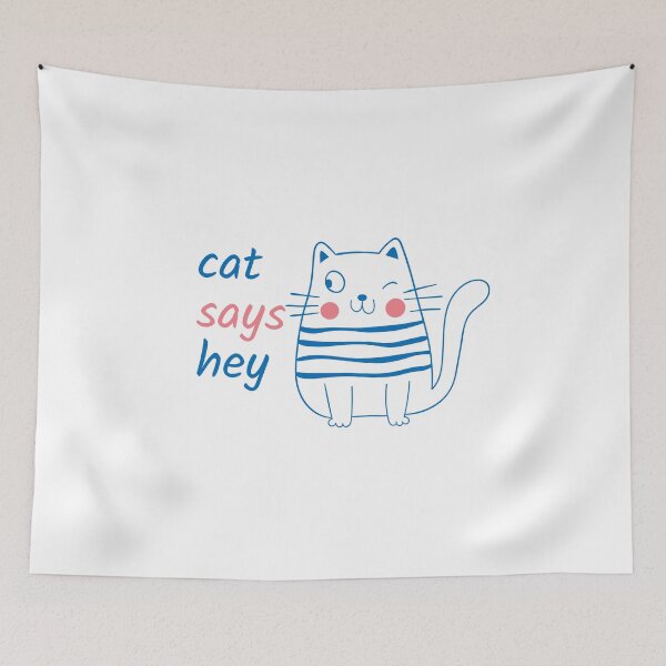 Item preview, Cat says hey, crazy cat designed and sold by BNSARTs.