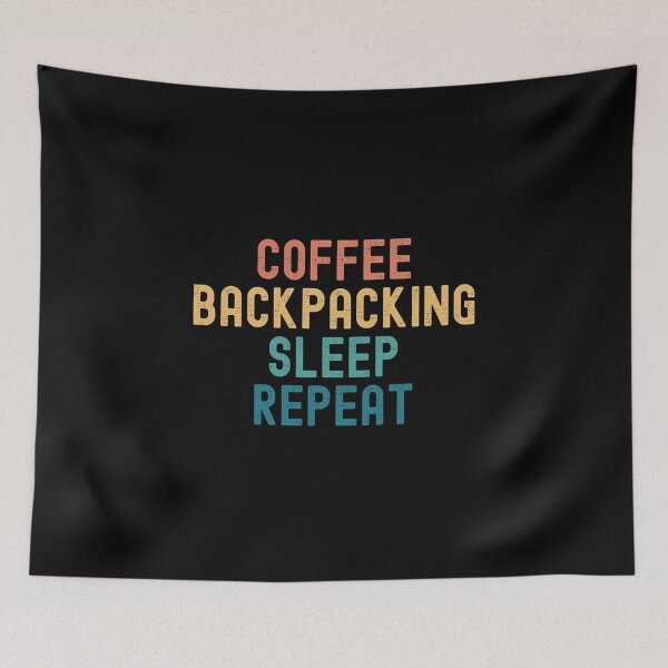 Item preview, Coffee Backpacking Sleep Repeat - Funny Backpacking & Coffee Gift designed and sold by kindxinn.