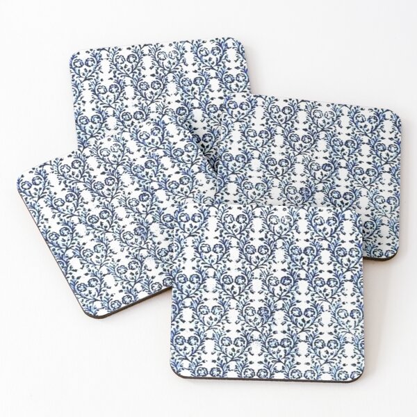 Item preview, Vintage Flowers Navy Blue and White designed and sold by SaraValor.