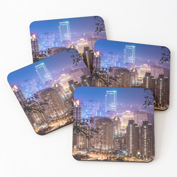 Item preview, Night view of city skyscrapers in the Xinyi district of Taipei designed and sold by WorldScenery.