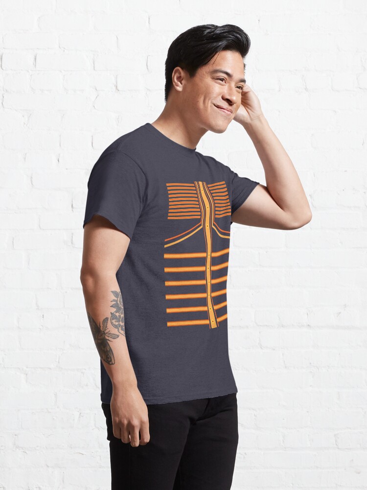 Alternate view of Stripe Art - Orange Classic T-Shirt