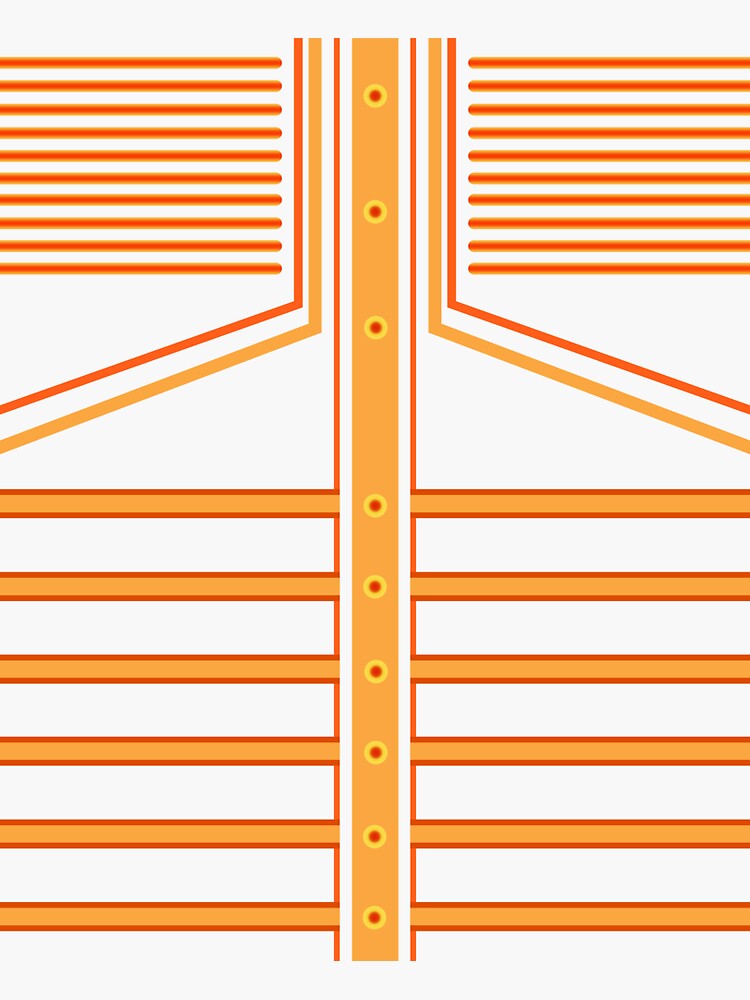 Thumbnail 3 of 3, Sticker, Stripe Art - Orange designed and sold by vkdezine.