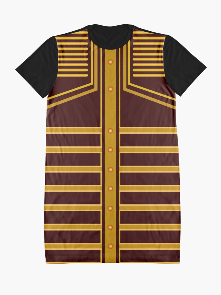 Alternate view of Stripe Art - Gold Color Graphic T-Shirt Dress