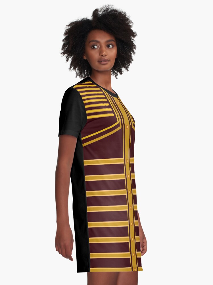 Alternate view of Stripe Art - Gold Color Graphic T-Shirt Dress