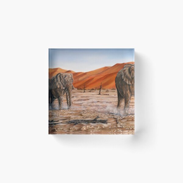 Item preview, "Elephants - Namib Trek" - oil painting designed and sold by Avril Brand.
