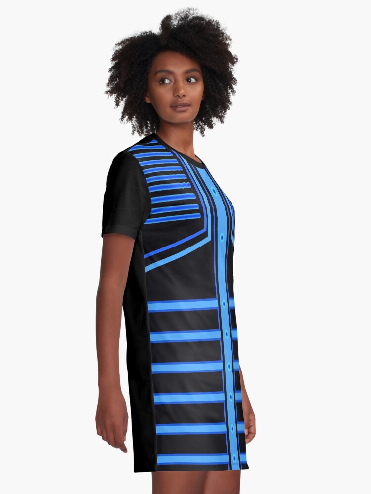 Alternate view of Stripe Art - Blue Graphic T-Shirt Dress