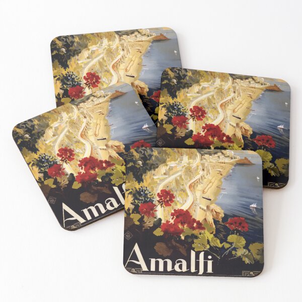 Item preview, Amalfi Coast Italy Vintage Retro Travel Mediterranean Sea Summer Landscape designed and sold by Vintage Mag.
