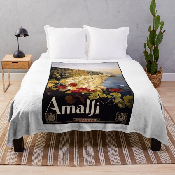 Item preview, Amalfi Coast Italy Vintage Retro Travel Mediterranean Sea Summer Landscape designed and sold by Vintage Mag.