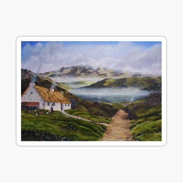 Irish Morning Mist - Oil Painting Sticker