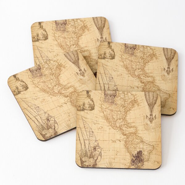 Item preview, Vintage map discovering America wall art designed and sold by Areashor.