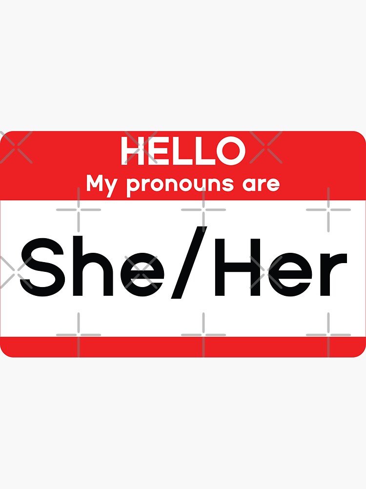 Hello My Pronouns Are Sheher Sticker For Sale By Msa 42 Redbubble 4308