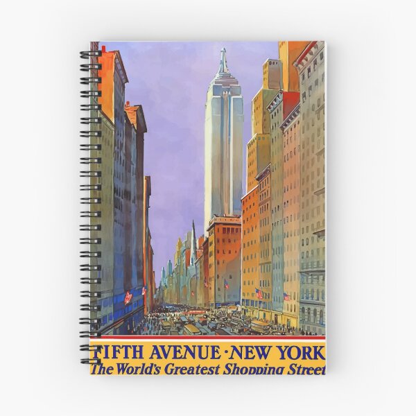 Item preview, Fifth Avenue New York USA Vintage Retro Travel Empire State Building Manhattan NYC Landscape designed and sold by Vintage Mag.