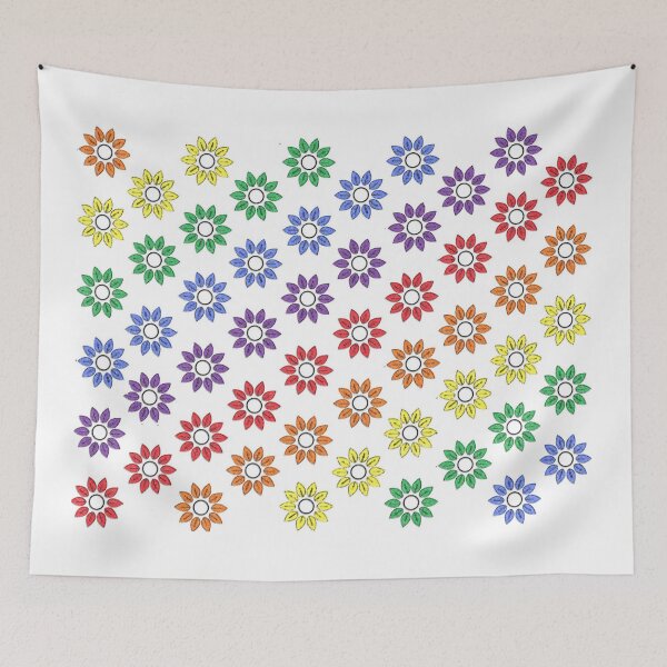 Item preview, Rainbow Floral White  designed and sold by SaraValor.