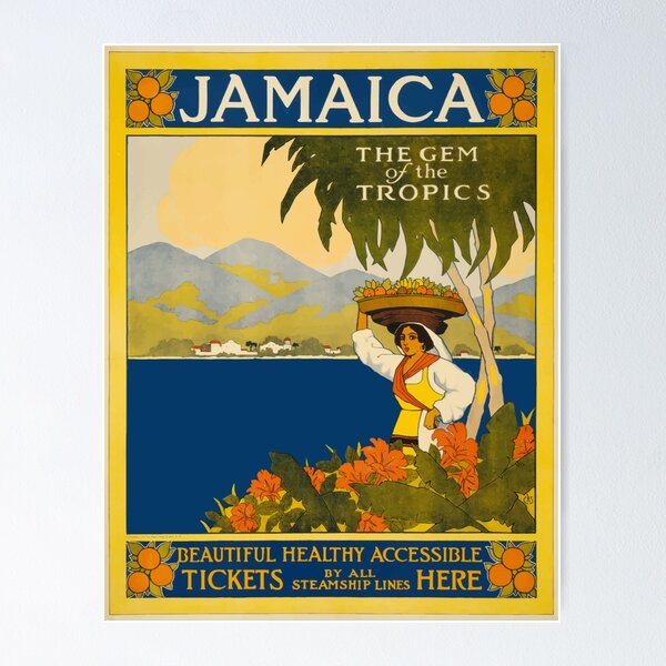 Item preview, Jamaica Caribbean Vintage Retro Travel Jamaican Woman Tropical Paradise Vacation designed and sold by Vintage Mag.