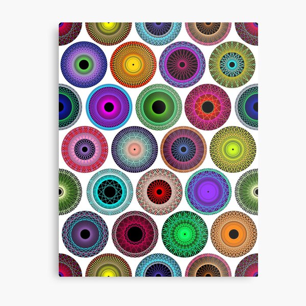 Polka Dot with Math Stars 2 Metal Print