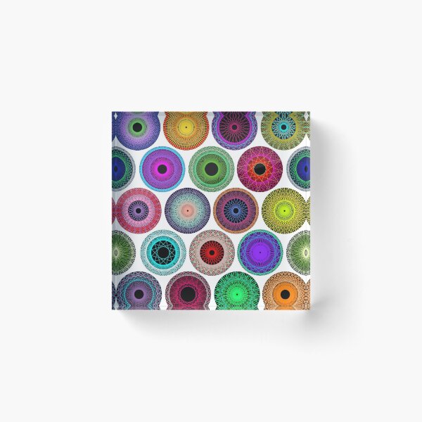 Polka Dot with Math Stars 2 Acrylic Block