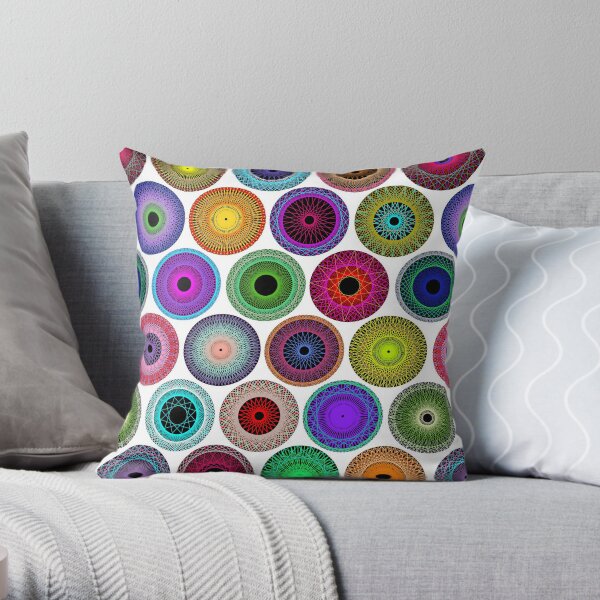 Polka Dot with Math Stars 2 Throw Pillow