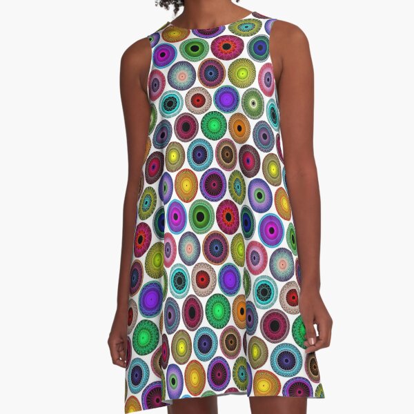 Polka Dot with Math Stars 2 A-Line Dress