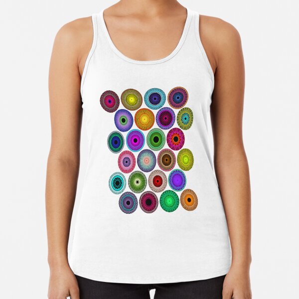 Polka Dot with Math Stars 2 Racerback Tank Top