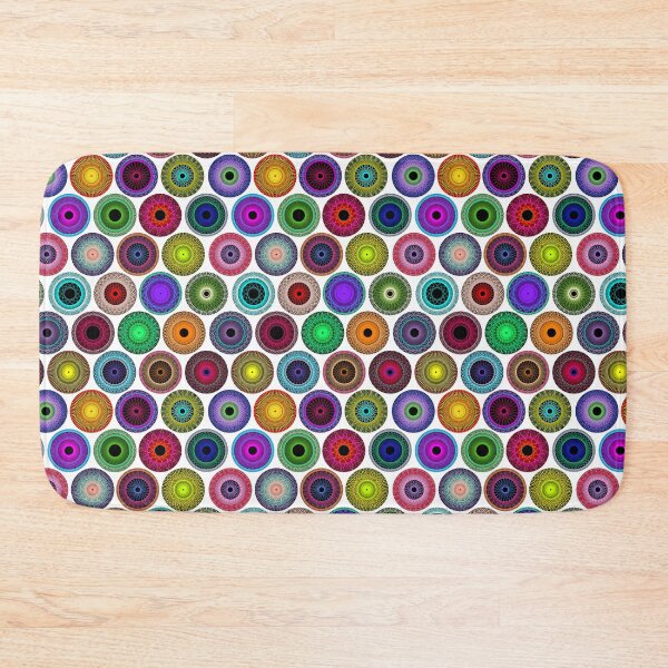 Polka Dot with Math Stars 2 Bath Mat