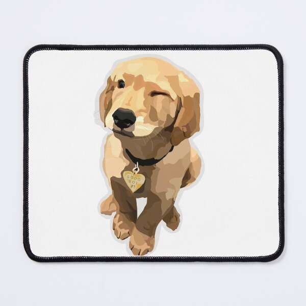 Item preview, golden retriever pup winking designed and sold by therosiegarden.