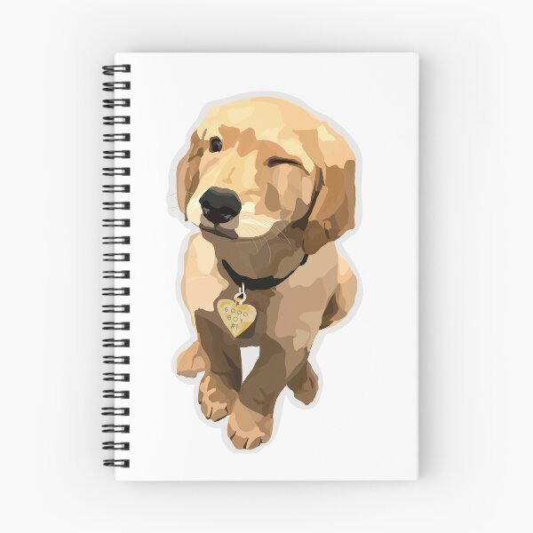 Item preview, golden retriever pup winking designed and sold by therosiegarden.