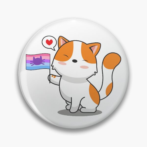 Item preview, Cute Cat Holding Catgender Flag designed and sold by Luan Huynh.