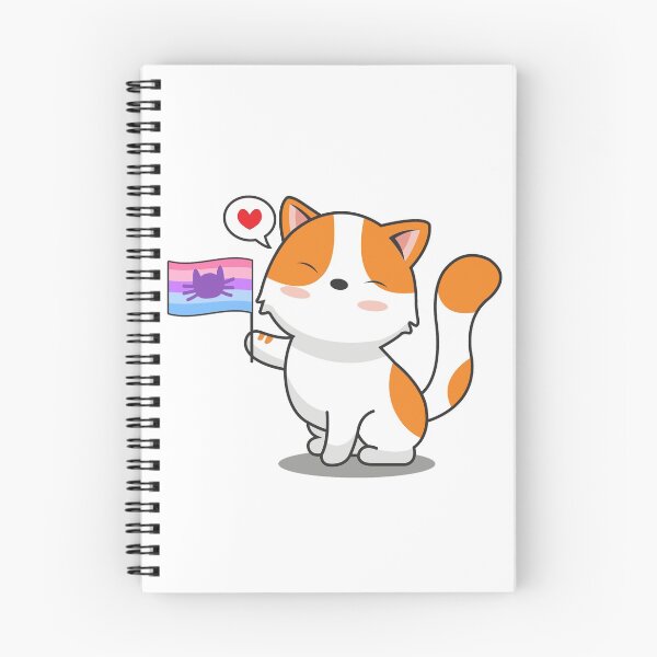 Item preview, Cute Cat Holding Catgender Flag designed and sold by Luan Huynh.