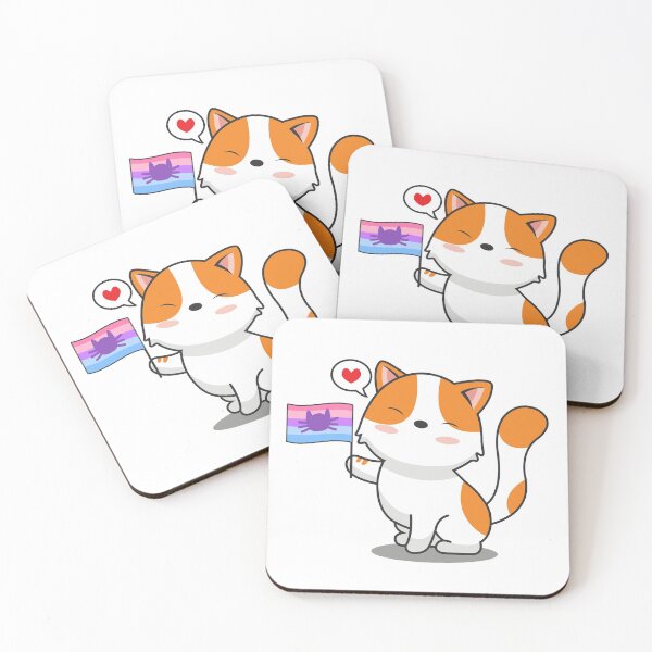 Item preview, Cute Cat Holding Catgender Flag designed and sold by Luan Huynh.