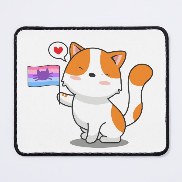 Item preview, Cute Cat Holding Catgender Flag designed and sold by Luan Huynh.