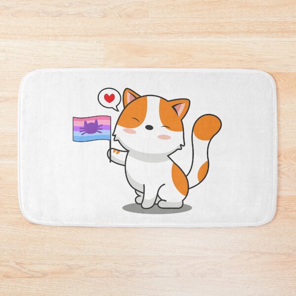 Item preview, Cute Cat Holding Catgender Flag designed and sold by Luan Huynh.