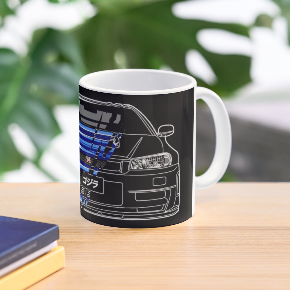 Nissan Skyline GTR R34 Nismo Vspec Bayside Blue @aj_works1 Coffee Mug for  Sale by AJ Works .