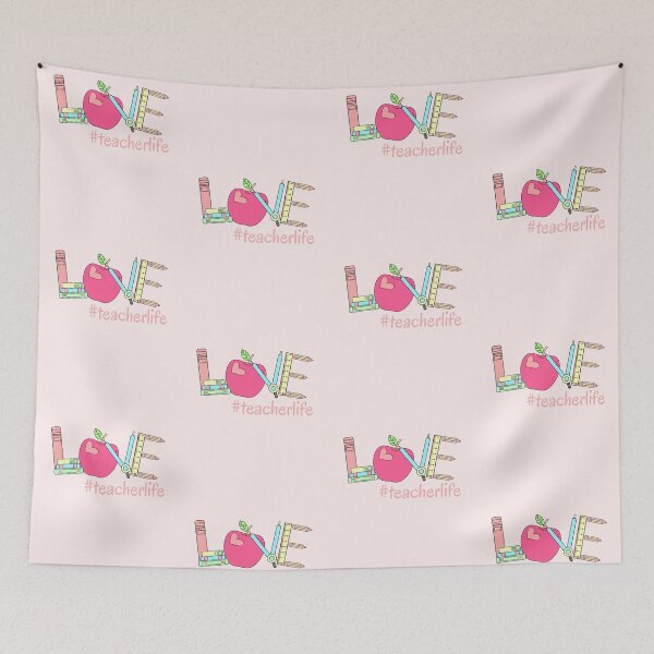 Artikelvorschau, LOVE #teacherlife, Lehrer-Anerkennungsgeschenk für Lehrer, Lehrer-Valentinsgrußgeschenk entworfen und verkauft von InkItStudio.