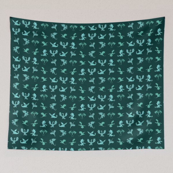 Item preview, Watercolor Blue and Green Fantasy Dragon Pattern  designed and sold by Zab Butler Design.