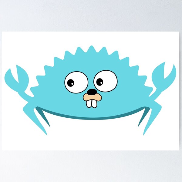 Artikel-Vorschau von Go Ferris Go! - GoLang Gopher & Rust Ferris Crab Crossover, designt und verkauft von whynotfail.