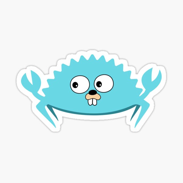 Item preview, Go Ferris Go! - GoLang Gopher & Rust Ferris Crab Crossover designed and sold by whynotfail.