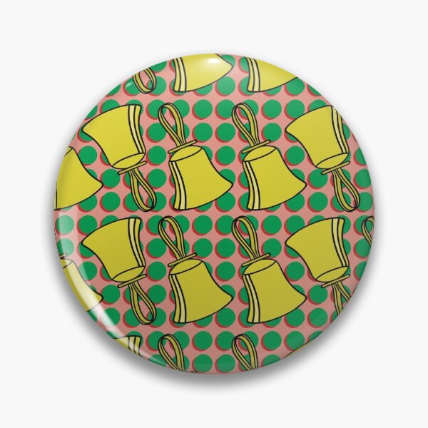 Item preview, Green Dots Red Background Handbell Pattern designed and sold by SubtleSplit.