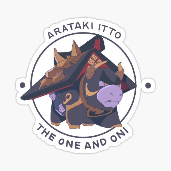 Item preview, arataki itto genshin impact designed and sold by Pale Adonis.