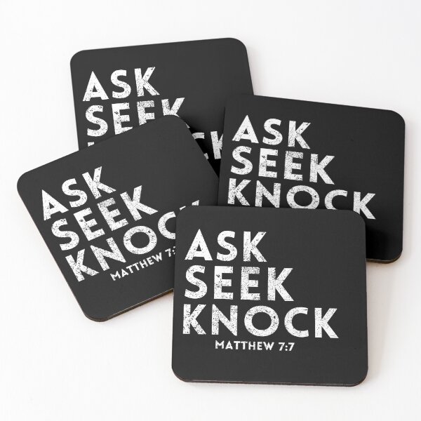 Item preview, Ask Seek Knock Matthew 7:7 distressed designed and sold by KingsManKind.
