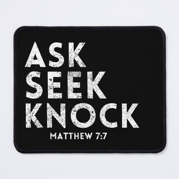 Item preview, Ask Seek Knock Matthew 7:7 distressed designed and sold by KingsManKind.