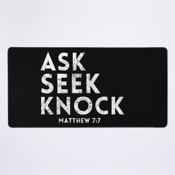 Item preview, Ask Seek Knock Matthew 7:7 distressed designed and sold by KingsManKind.