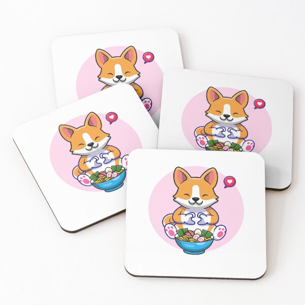 Item preview, Cute Corgi Eating Ramen designed and sold by SparrowLag.