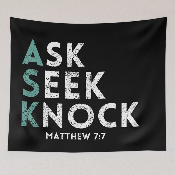 Item preview, Ask Seek Knock Matthew 7:7 distressed 2 designed and sold by KingsManKind.