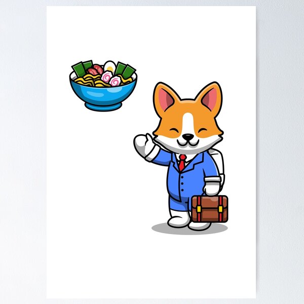 Item preview, Corgi Work For Eating RAMEN ! designed and sold by SparrowLag.