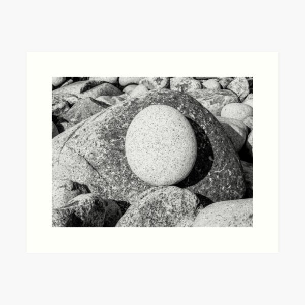 Balanced Rock, Porth Nanven Beach, Cornwall Art Print