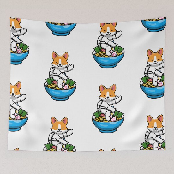 Item preview, Corgi Astronaut Enjoying Ramen designed and sold by SparrowLag.